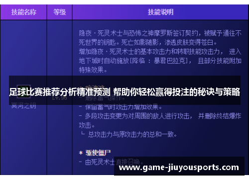 足球比赛推荐分析精准预测 帮助你轻松赢得投注的秘诀与策略